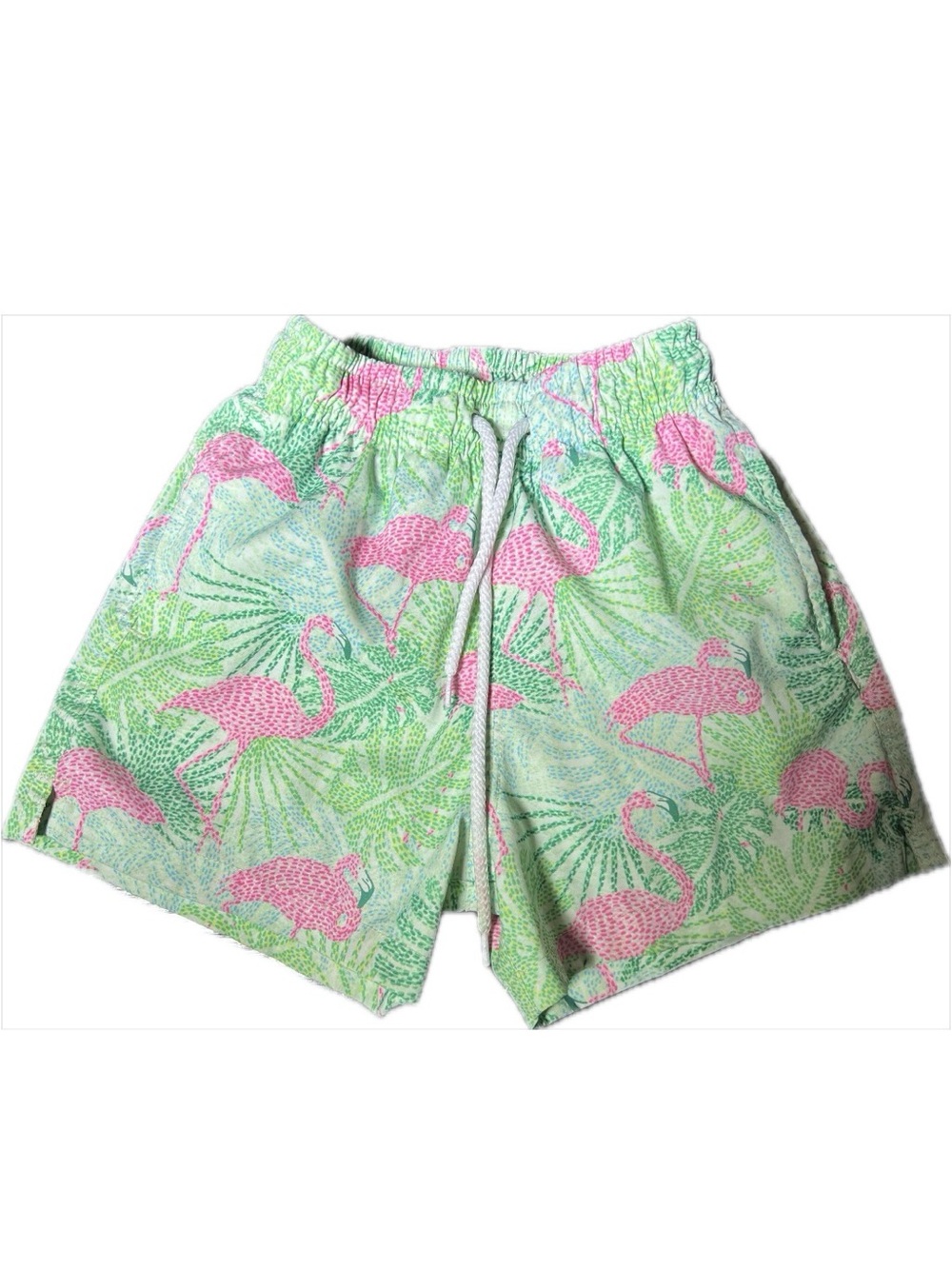 Boys Size 5 Kenny Flowers Kiddy Flowers Swim Trunks Flamingo Tropical Floral